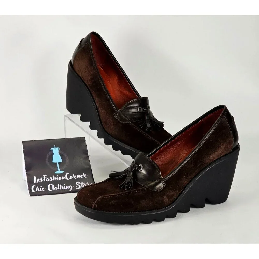 Donald J Pliner Women's Dark Brown Platform Wedges Size 8.5 506 - Picture 5 of 13